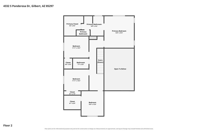 2,670/Mo, 4332 S Ponderosa Dr Gilbert, AZ 85297 Floor Plan View 2