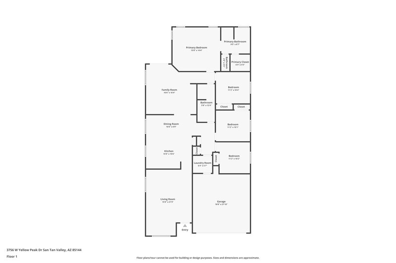 2,115/Mo, 3756 W Yellow Peak Dr San Tan Valley, AZ 85144 Floor Plan View