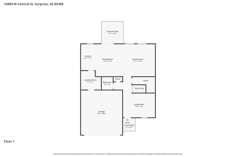 1,940/Mo, 16809 W Central St Surprise, AZ 85388 Floor Plan View