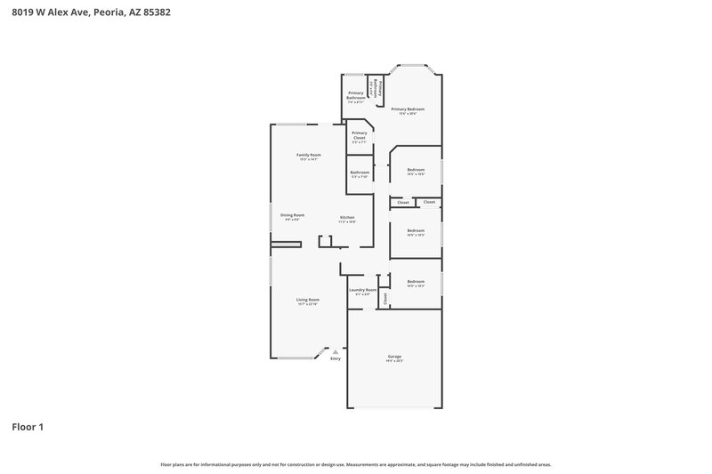 2,285/Mo, 8019 W Alex Ave Peoria, AZ 85382 Floor Plan View