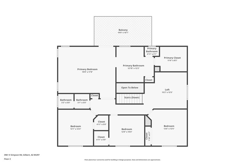 2,735/Mo, 3961 E Simpson Rd Gilbert, AZ 85297 Floor Plan View 2