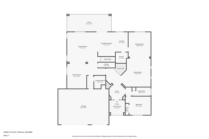 3,060/Mo, 33305 N 21st Dr Phoenix, AZ 85085 Floor Plan View
