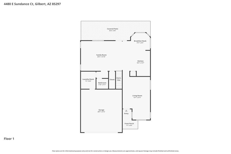 2,690/Mo, 4480 E Sundance Ct Gilbert, AZ 85297 Floor Plan View
