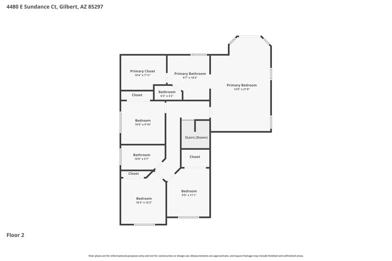 2,690/Mo, 4480 E Sundance Ct Gilbert, AZ 85297 Floor Plan View 2