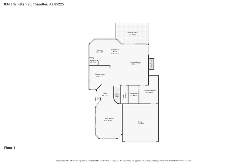 2,755/Mo, 834 E Whitten St Chandler, AZ 85225 Floor Plan View