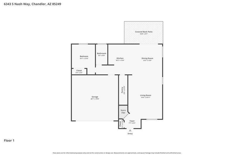 3,195/Mo, 6343 S Nash Way Chandler, AZ 85249 Floor Plan View