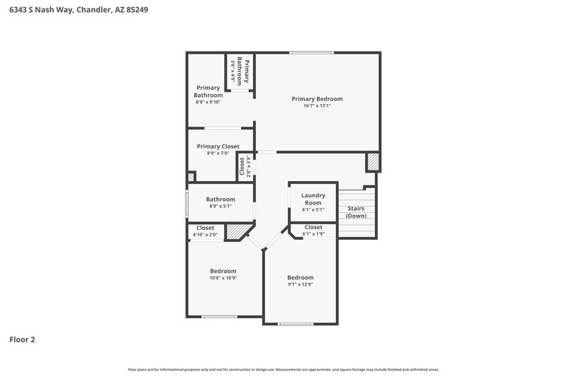 3,195/Mo, 6343 S Nash Way Chandler, AZ 85249 Floor Plan View 2