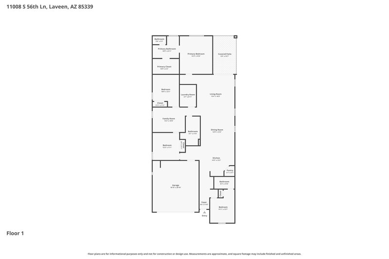 2,535/Mo, 11008 S 56th Ln Laveen, AZ 85339 Floor Plan View