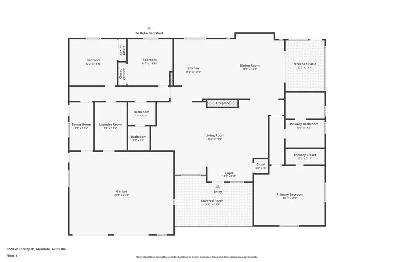 1,995/Mo, 5220 W Christy Dr Glendale, AZ 85304 Floor Plan View 2
