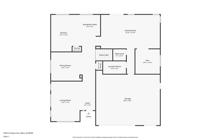 2,780/Mo, 9435 E Lompoc Ave Mesa, AZ 85209 Floor Plan View