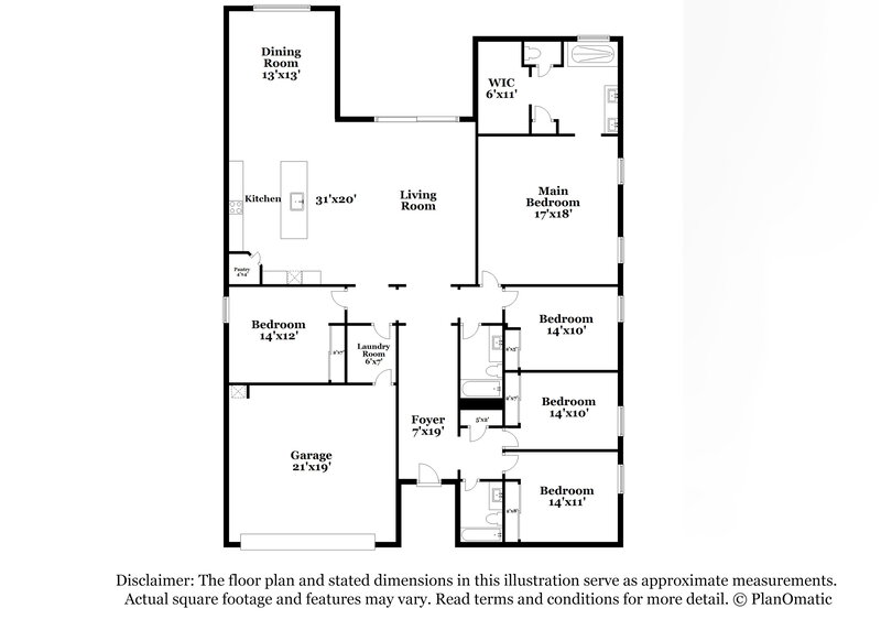 3,310/Mo, 30832 W Pinchot Ct Buckeye, AZ 85396 Floor Plan View
