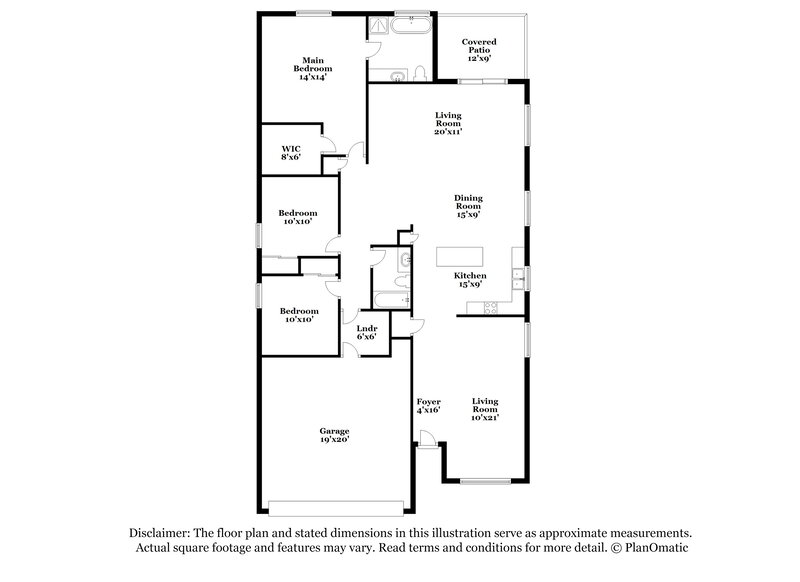 2,115/Mo, 10626 W Papago St Tolleson, AZ 85353 Floor Plan View