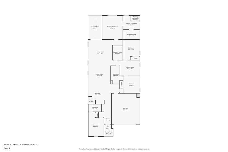 2,310/Mo, 11014 W Luxton Ln Tolleson, AZ 85353 Floor Plan View