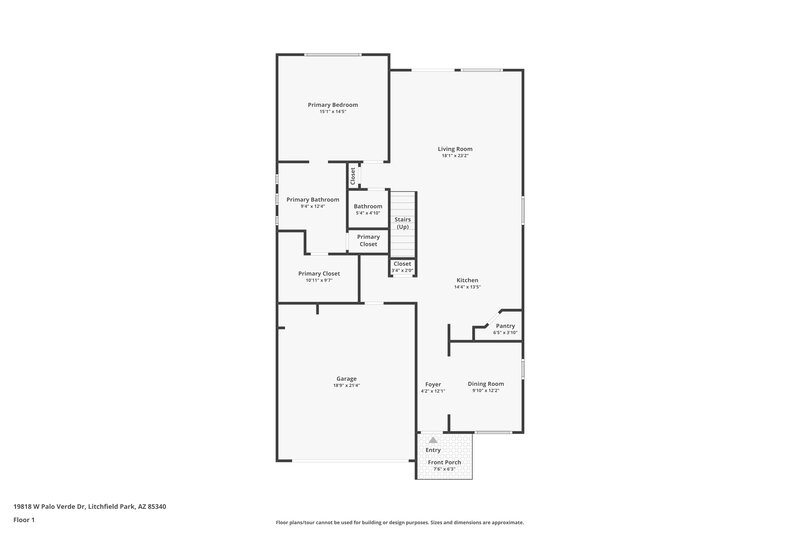2,655/Mo, 19818 W Palo Verde Dr Litchfield Park, AZ 85340 Floor Plan View