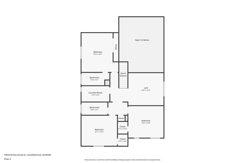 2,655/Mo, 19818 W Palo Verde Dr Litchfield Park, AZ 85340 Floor Plan View 2