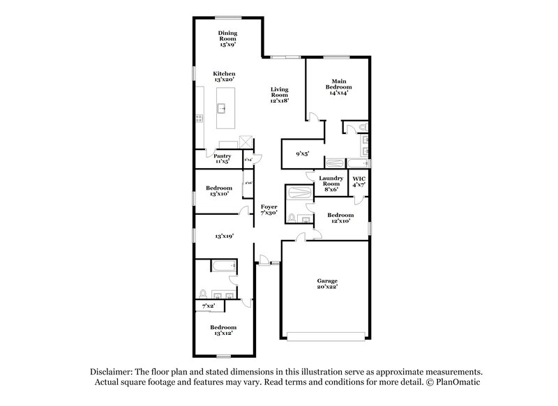 2,440/Mo, 11050 W Marguerite Ave Tolleson, AZ 85353 Floor Plan View