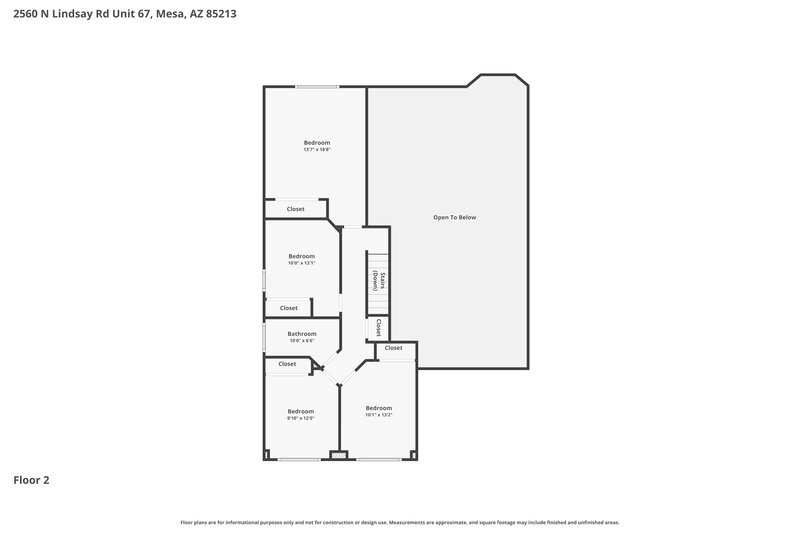 3,005/Mo, 2560 N Lindsay Rd Unit 67 Mesa, AZ 85213 Floor Plan View 2