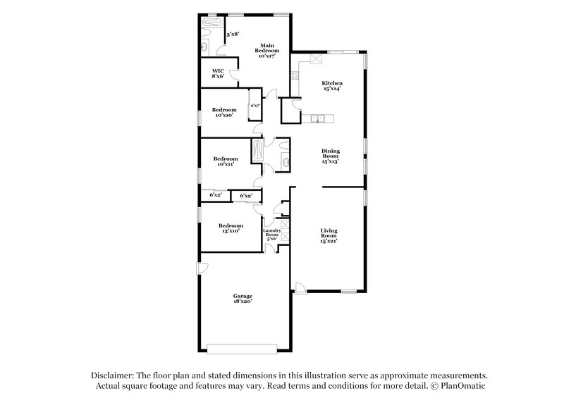 2,290/Mo, 5336 E Flower Ave Mesa, AZ 85206 Floor Plan View