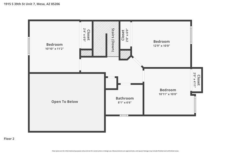 2,200/Mo, 1915 S 39th St Unit 7 Mesa, AZ 85206 Floor Plan View