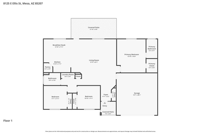 2,315/Mo, 8125 E Ellis St Mesa, AZ 85207 Floor Plan View