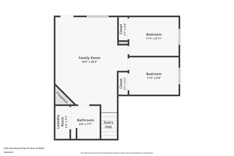 1,995/Mo, 3755 E Broadway Rd Unit 39 Mesa, AZ 85206 Floor Plan View 3