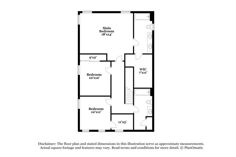 1,860/Mo, 3648 Marshlane Way Raleigh, NC 27610 Floor Plan View 2