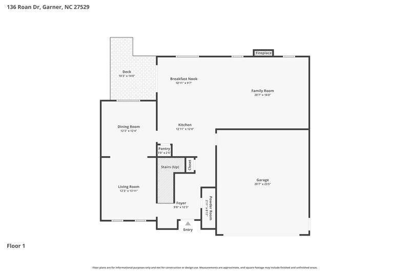 2,335/Mo, 136 Roan Dr Garner, NC 27529 Floorplan View