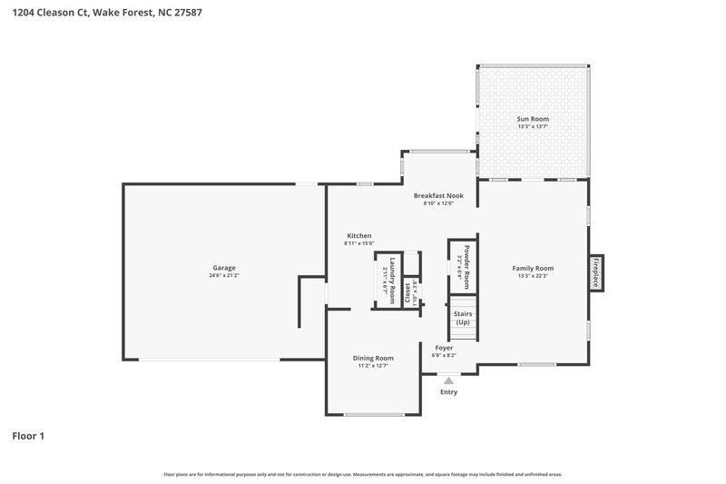 3,180/Mo, 1204 Cleason Ct Wake Forest, NC 27587 Floor Plan View