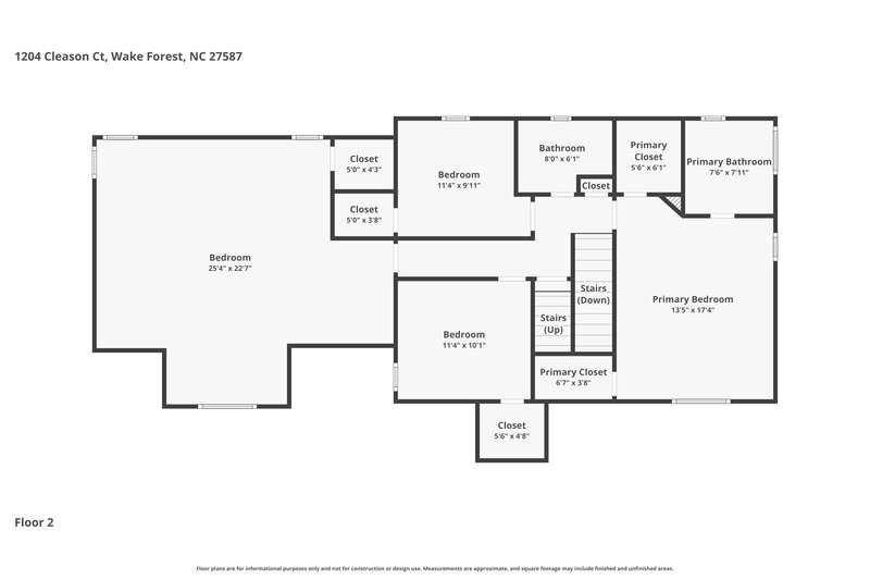 3,180/Mo, 1204 Cleason Ct Wake Forest, NC 27587 Floor Plan View 2