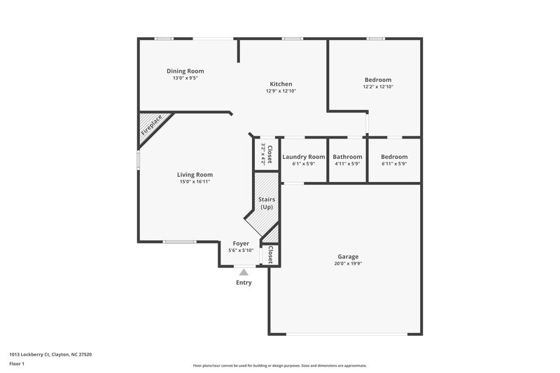1,750/Mo, 1013 Lockberry Ct Clayton, NC 27520 Floor Plan View