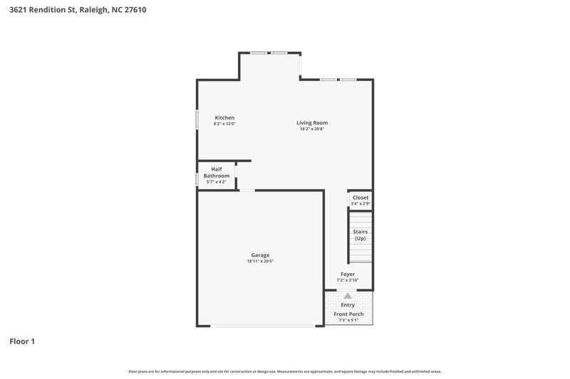 1,810/Mo, 3621 Rendition St Raleigh, NC 27610 Floor Plan View