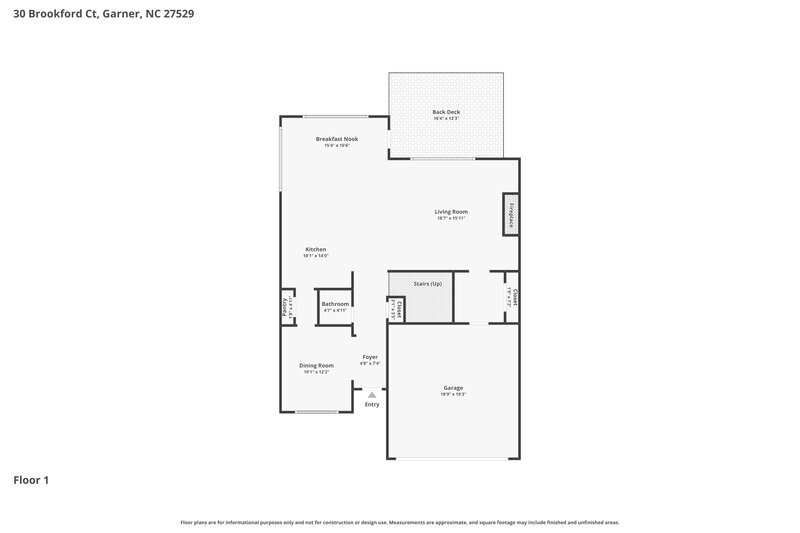 2,410/Mo, 30 Brookford Ct Garner, NC 27529 Floor Plan View