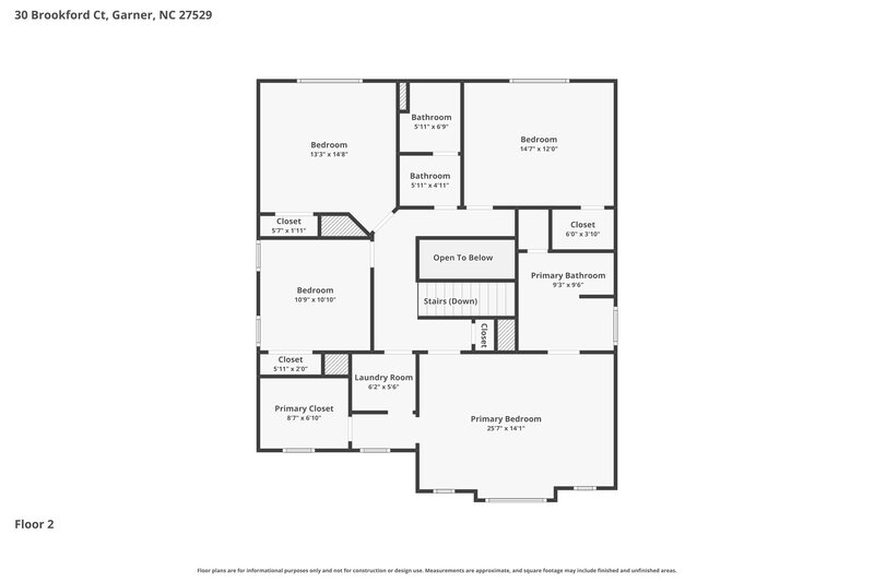 2,410/Mo, 30 Brookford Ct Garner, NC 27529 Floor Plan View 2