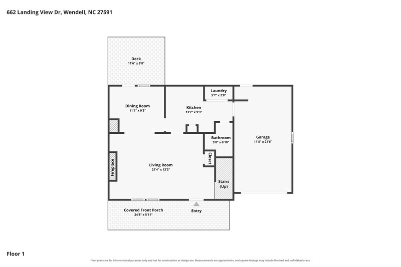 1,595/Mo, 662 Landing View Dr Wendell, NC 27591 Floor Plan View