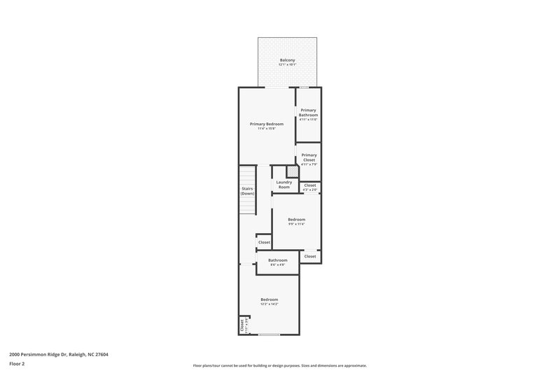 1,595/Mo, 2000 Persimmon Ridge Dr Raleigh, NC 27604 Floor Plan View 2