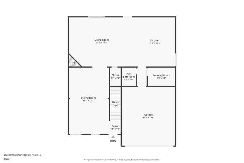 1,965/Mo, 3628 Pinkham Way Raleigh, NC 27616 Floor Plan View
