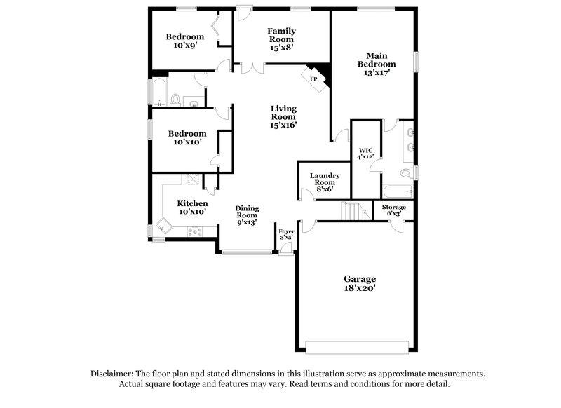 2,295/Mo, 3600 Saguaro Ct Raleigh, NC 27616 Floorplan View