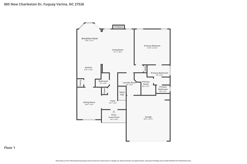 2,130/Mo, 805 New Charleston Dr Fuquay Varina, NC 27526 Floorplan View