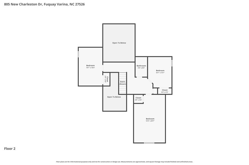 2,130/Mo, 805 New Charleston Dr Fuquay Varina, NC 27526 Floorplan View 2