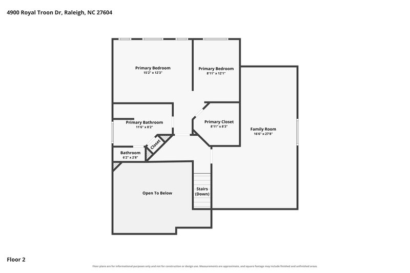2,020/Mo, 4900 Royal Troon Dr Raleigh, NC 27604 Floorplan View 2
