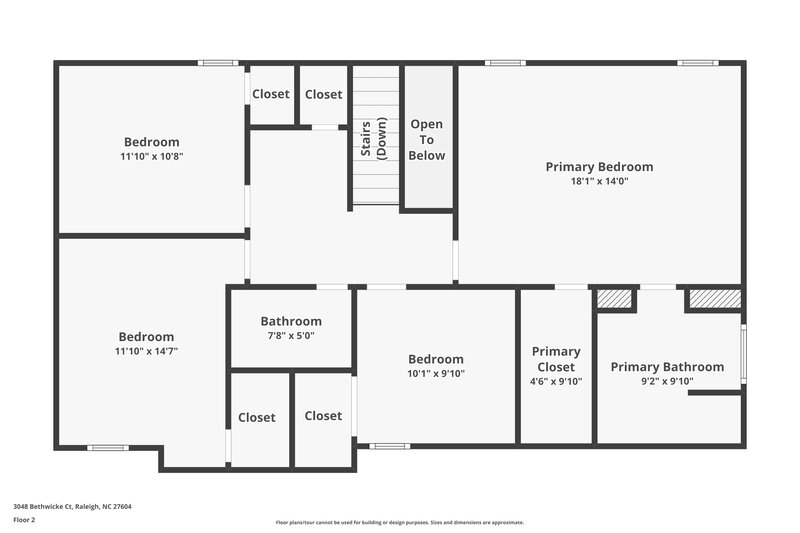 2,255/Mo, 3048 Bethwicke Ct Raleigh, NC 27604 Floor Plan View 2