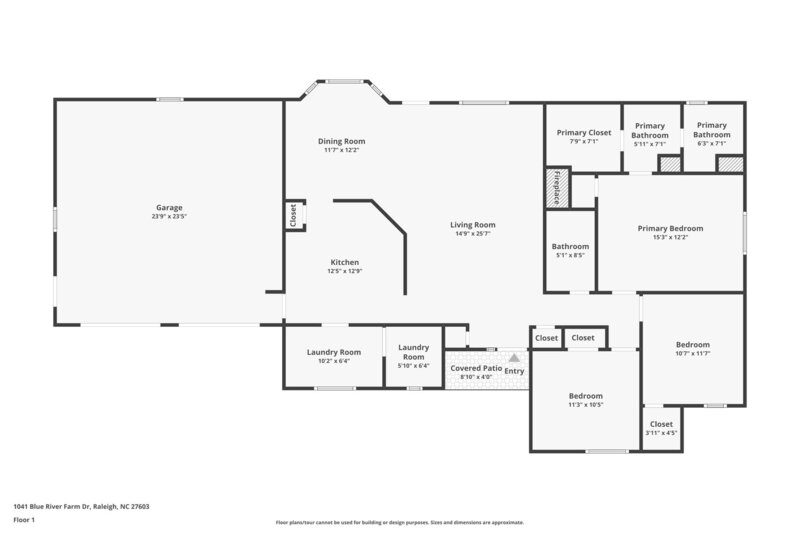 1,785/Mo, 1041 Blue River Farm Dr Raleigh, NC 27603 Floorplan View