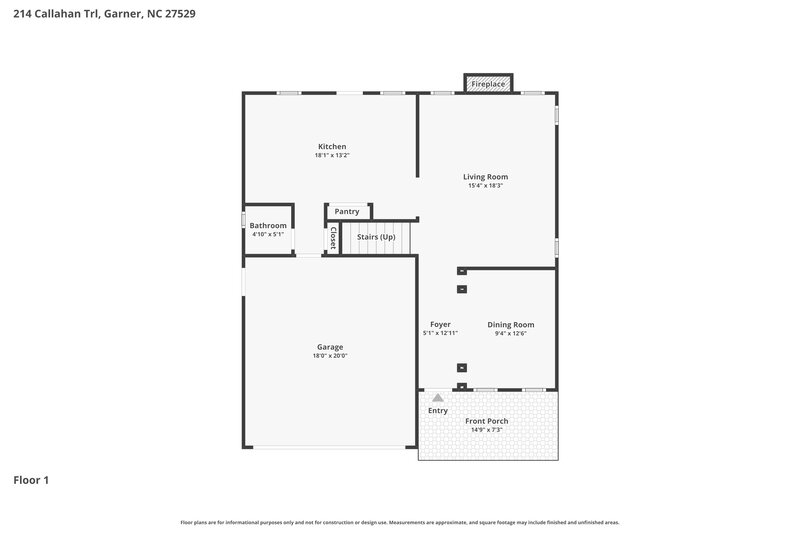 2,210/Mo, 214 Callahan Trl Garner, NC 27529 Floor Plan View