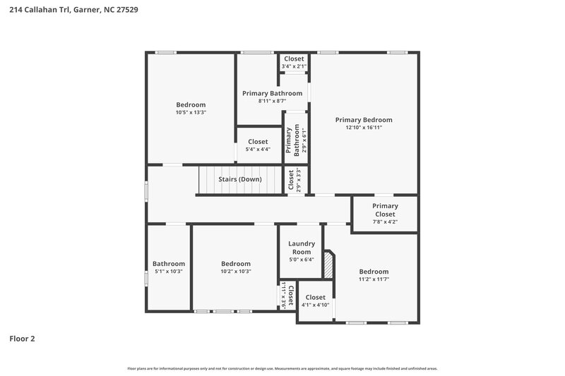 2,210/Mo, 214 Callahan Trl Garner, NC 27529 Floor Plan View 2