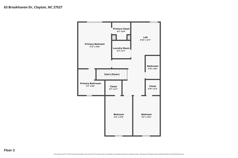 2,090/Mo, 63 Brookhaven Dr Clayton, NC 27527 Floor Plan View 2