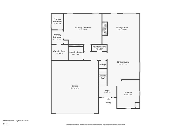1,765/Mo, 141 Hutson Ln Clayton, NC 27527 Floor Plan View