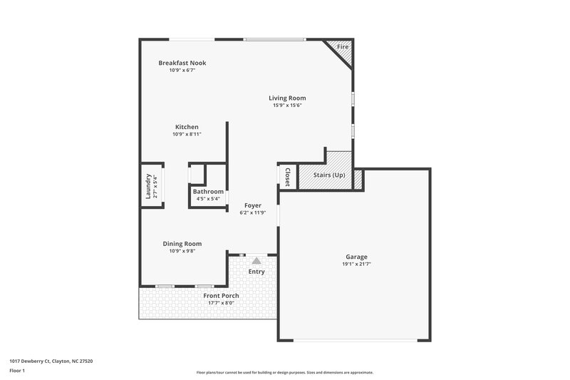 1,830/Mo, 1017 Dewberry Ct Clayton, NC 27520 Floor Plan View