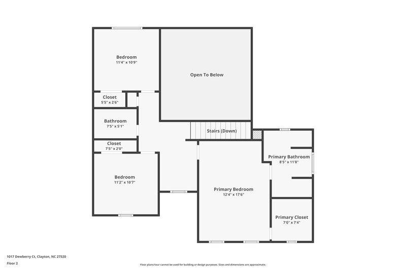 1,830/Mo, 1017 Dewberry Ct Clayton, NC 27520 Floor Plan View 2