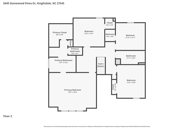 2,280/Mo, 5045 Stonewood Pines Dr Knightdale, NC 27545 Floor Plan View