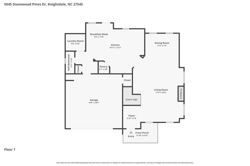 2,280/Mo, 5045 Stonewood Pines Dr Knightdale, NC 27545 Floor Plan View 2